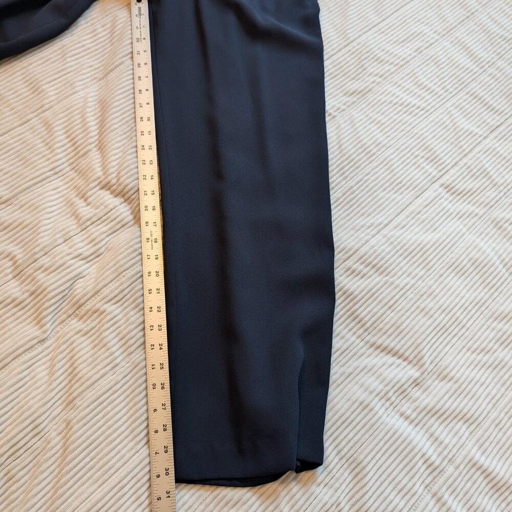 Le Suit Dark Navy Double-Breasted Shawl-Collar Pantsuit - Picture 12 of 16